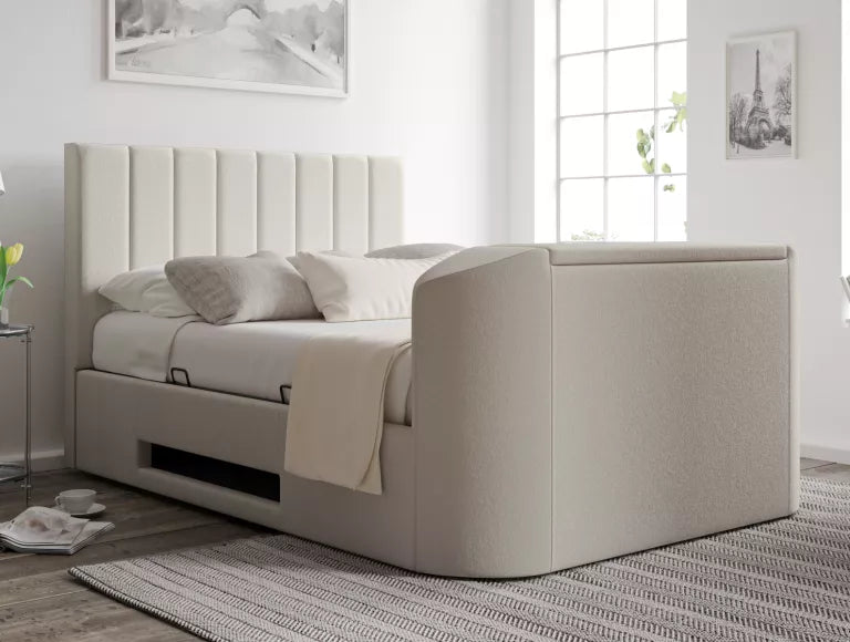 Berkley Upholstered Arran Natural Ottoman TV Bed – view 6