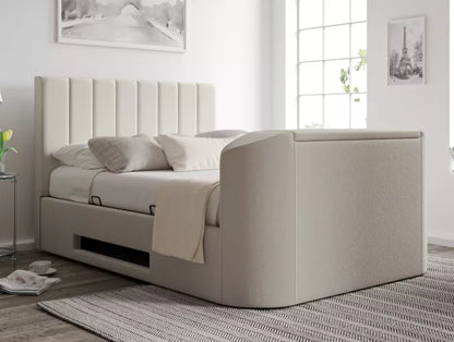 Berkley Upholstered Arran Natural Ottoman TV Bed – view 6