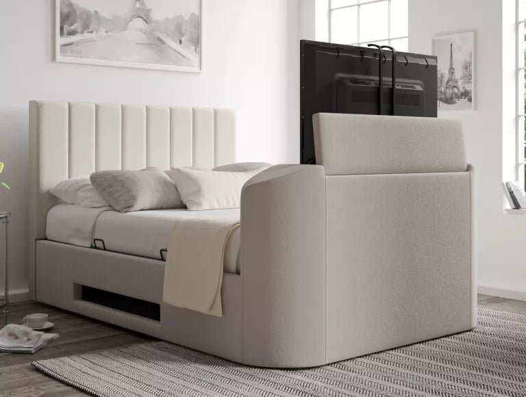 Berkley Upholstered Arran Natural Ottoman TV Bed – view 4
