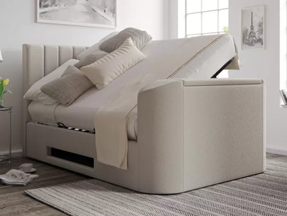Berkley Upholstered Arran Natural Ottoman TV Bed – view 3