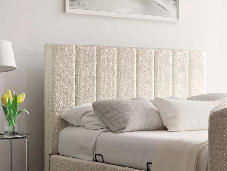 Berkley Upholstered Boucle Ivory Ottoman TV Bed