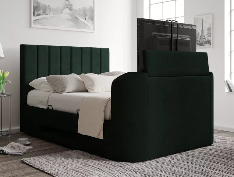 Berkley Upholstered Hugo Bottle Green Ottoman TV Bed – view 8