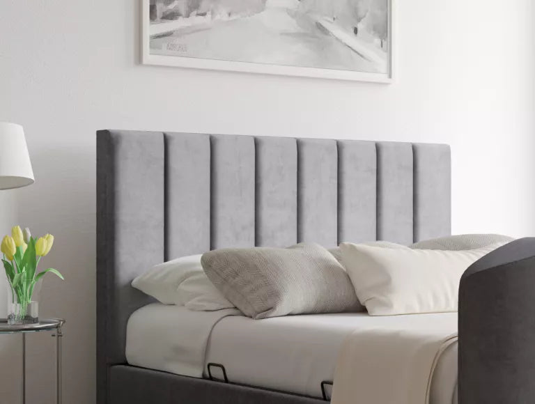 Berkley Upholstered Hugo Platinum Ottoman TV Bed - Bed Frame Only