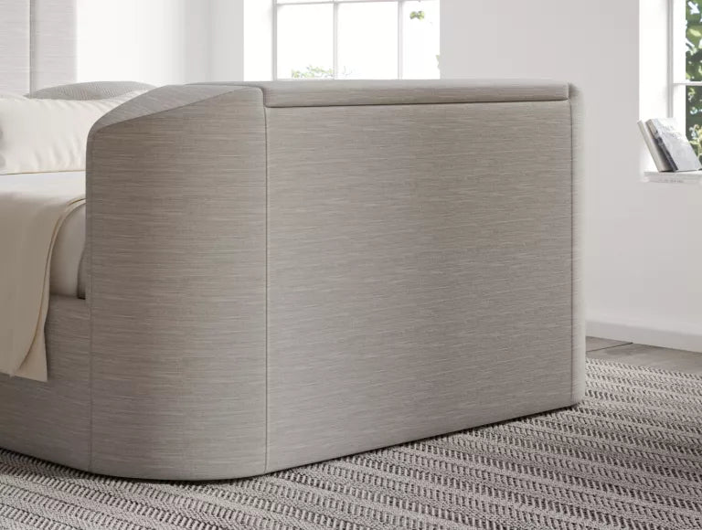 Berkley Upholstered Linea Fog Ottoman TV Bed