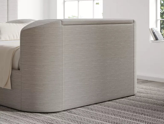 Berkley Upholstered Linea Fog Ottoman TV Bed