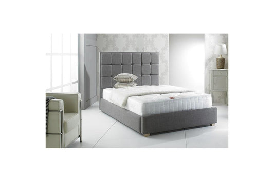 Grey Linen Look Bed Frame Upholstered Sleigh Bed Frame