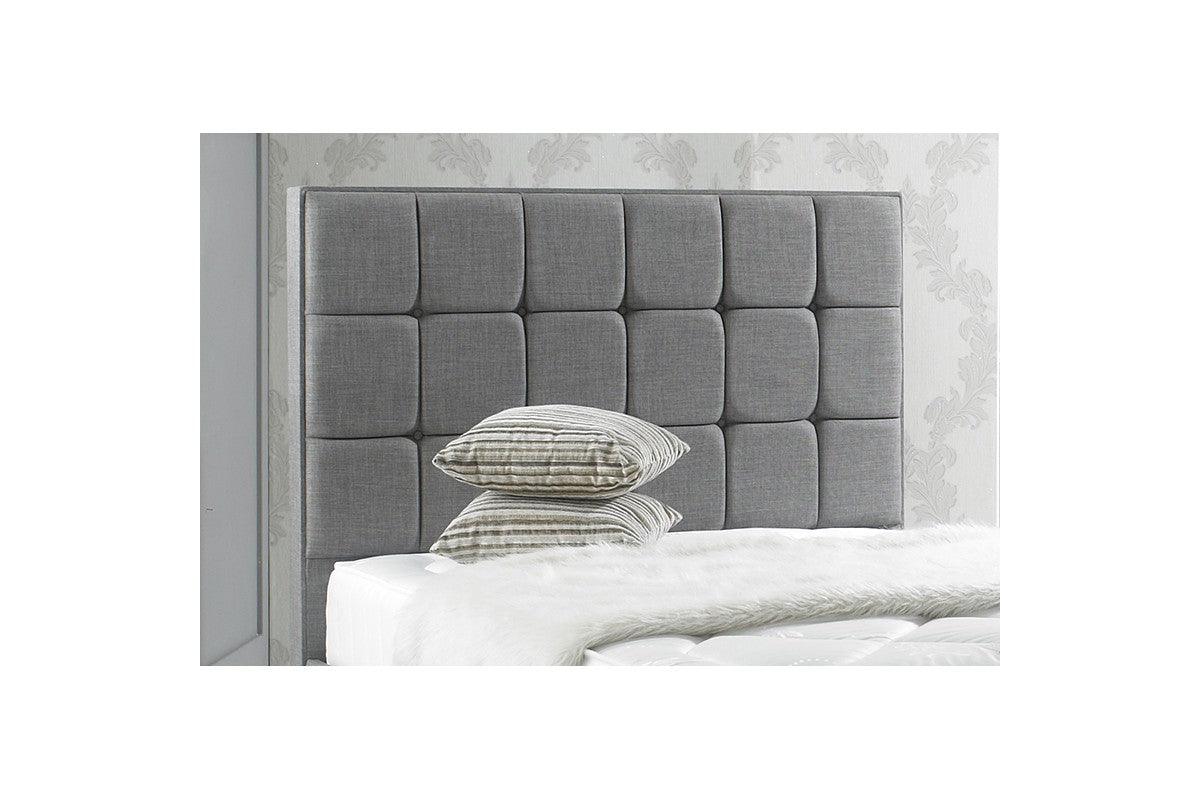 Grey Linen Look Bed Frame Upholstered Sleigh Bed Frame