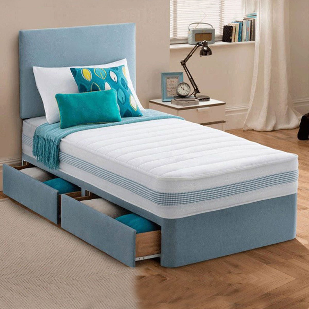 Single Divan Bed Set - Choice of Mattress & Optional Storage
