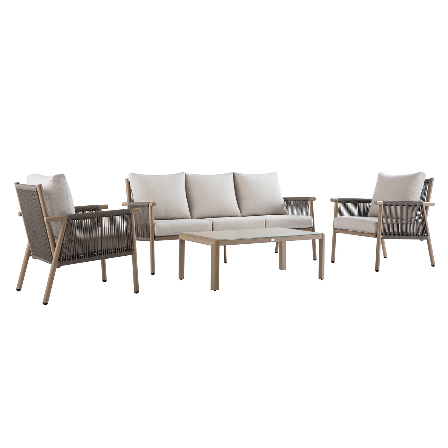 Soller Indoor and Outdoor Rope Weave 5-Seater Sofa Set
