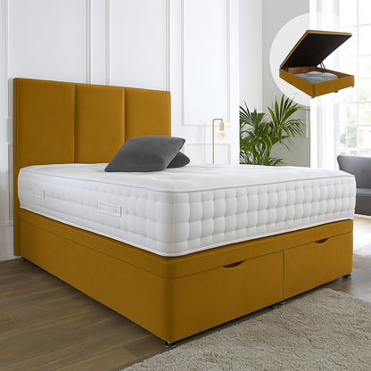 Cambridge Ottoman End Lift Storage Divan Bed - With Headboard
