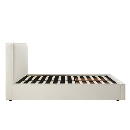 Forte Drawer Bed with Storage, Beige Linen Blend