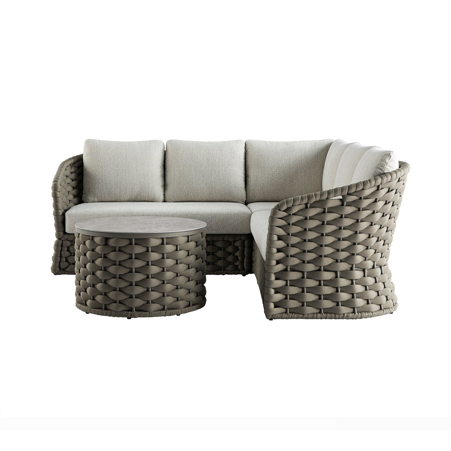 Positano Wide Rope Corner Outdoor Sofa Set, Taupe