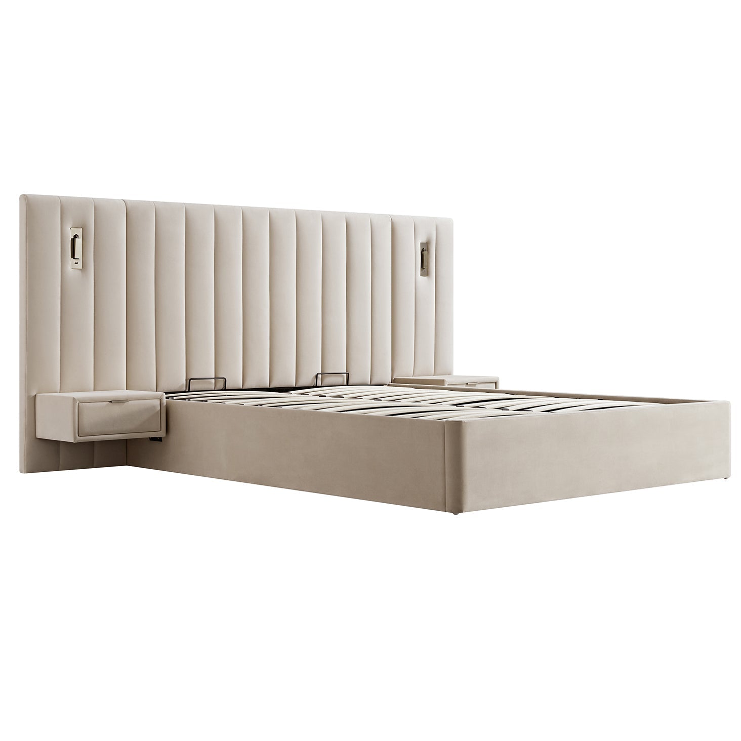 Tremezzo Oversized Ottoman Bed with Storage, Champagne Velvet