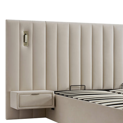 Tremezzo Oversized Ottoman Bed with Storage, Champagne Velvet
