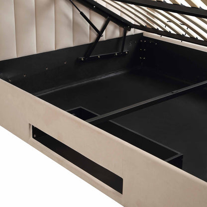 Wilton Champagne Velvet TV Bed with Ottoman Storage