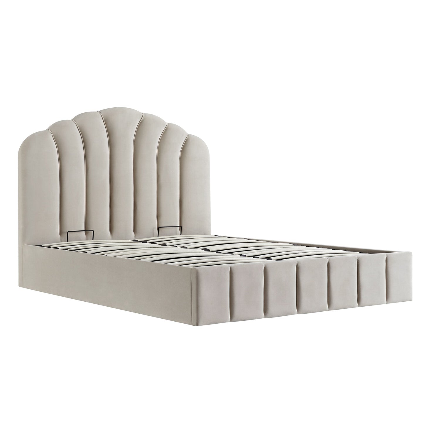 Hana Ottoman Bed with Storage, Warm Stone Velvet
