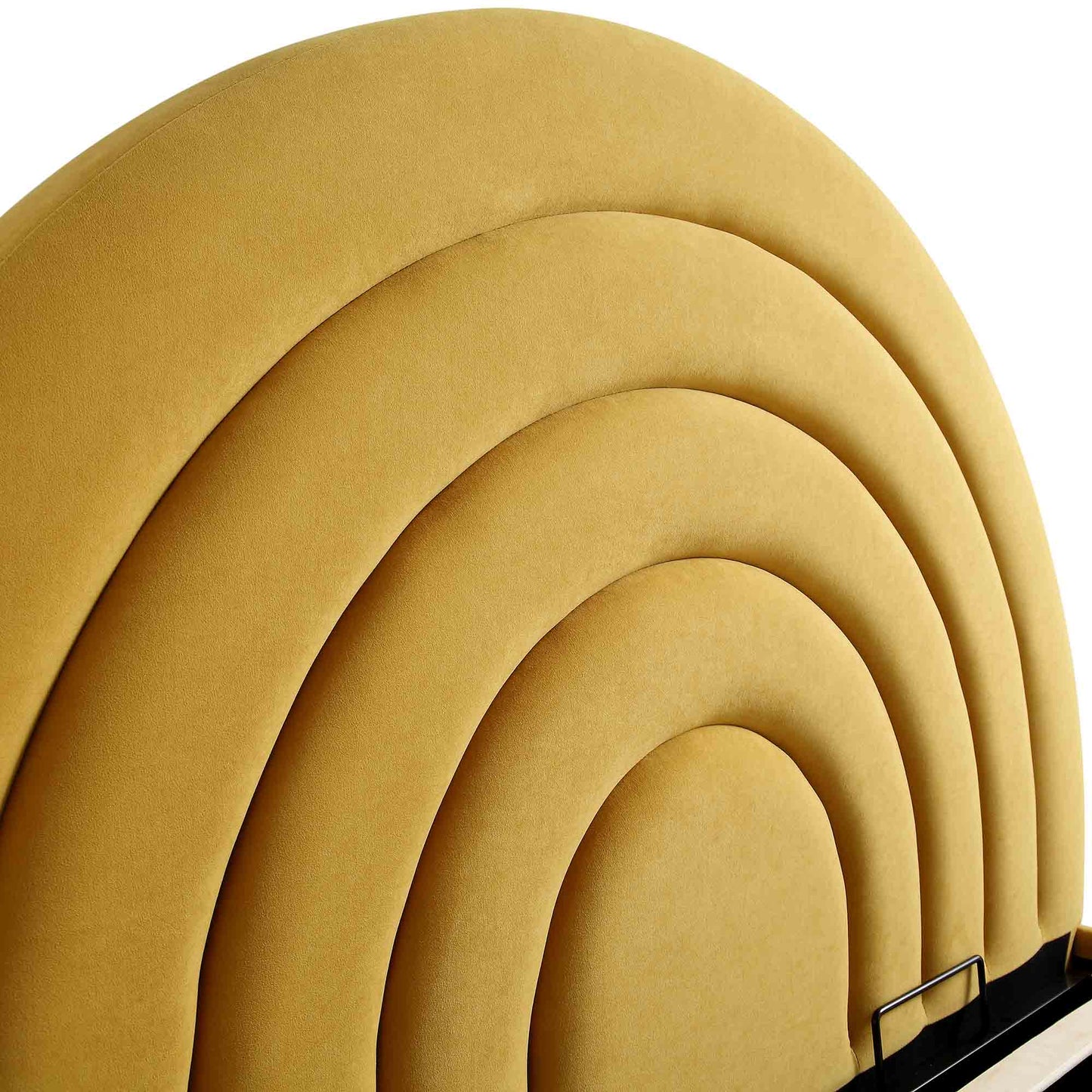 Archer Mustard Yellow Velvet Ottoman Bed with Storage