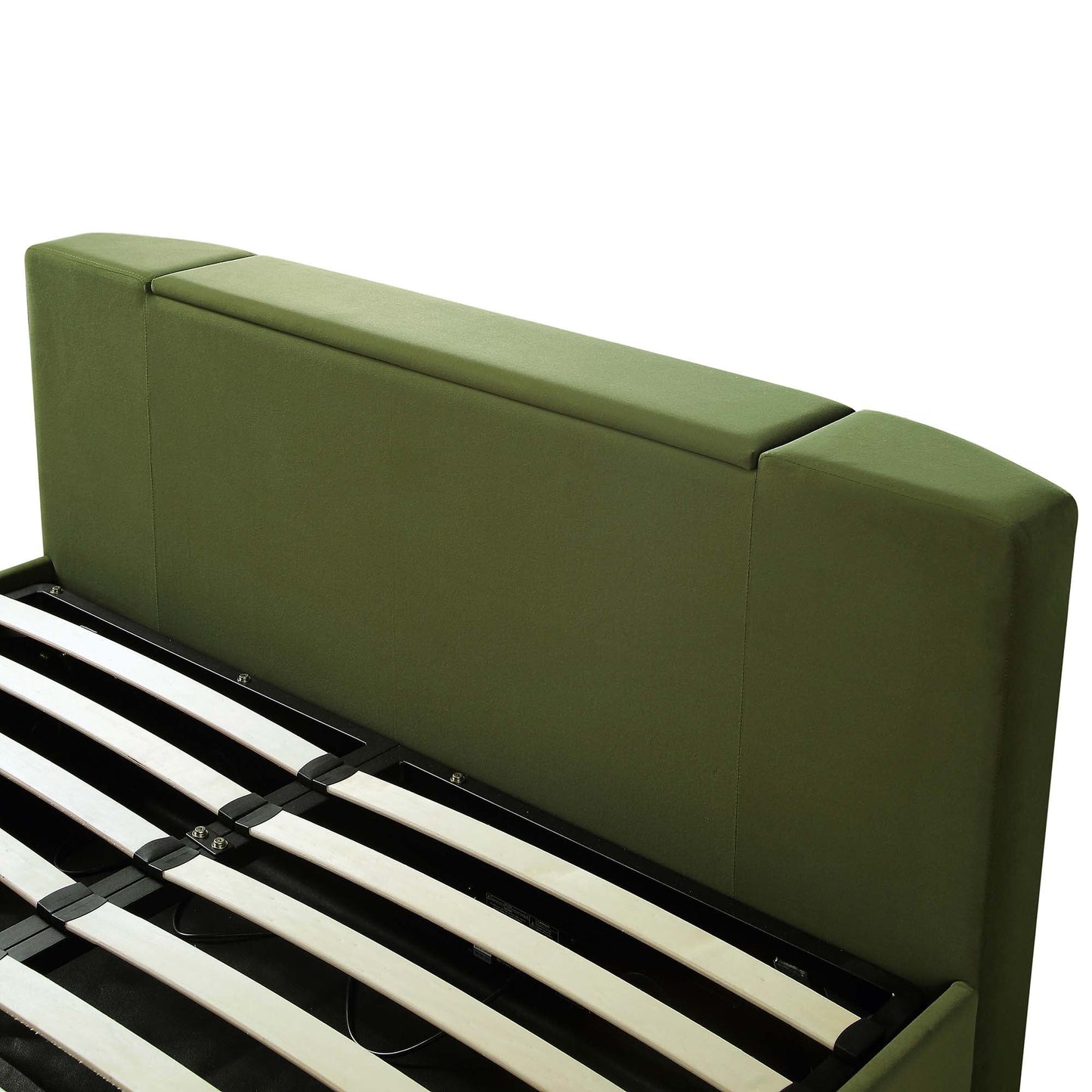 Wilton Moss Green Velvet TV Bed with Ottoman Storage