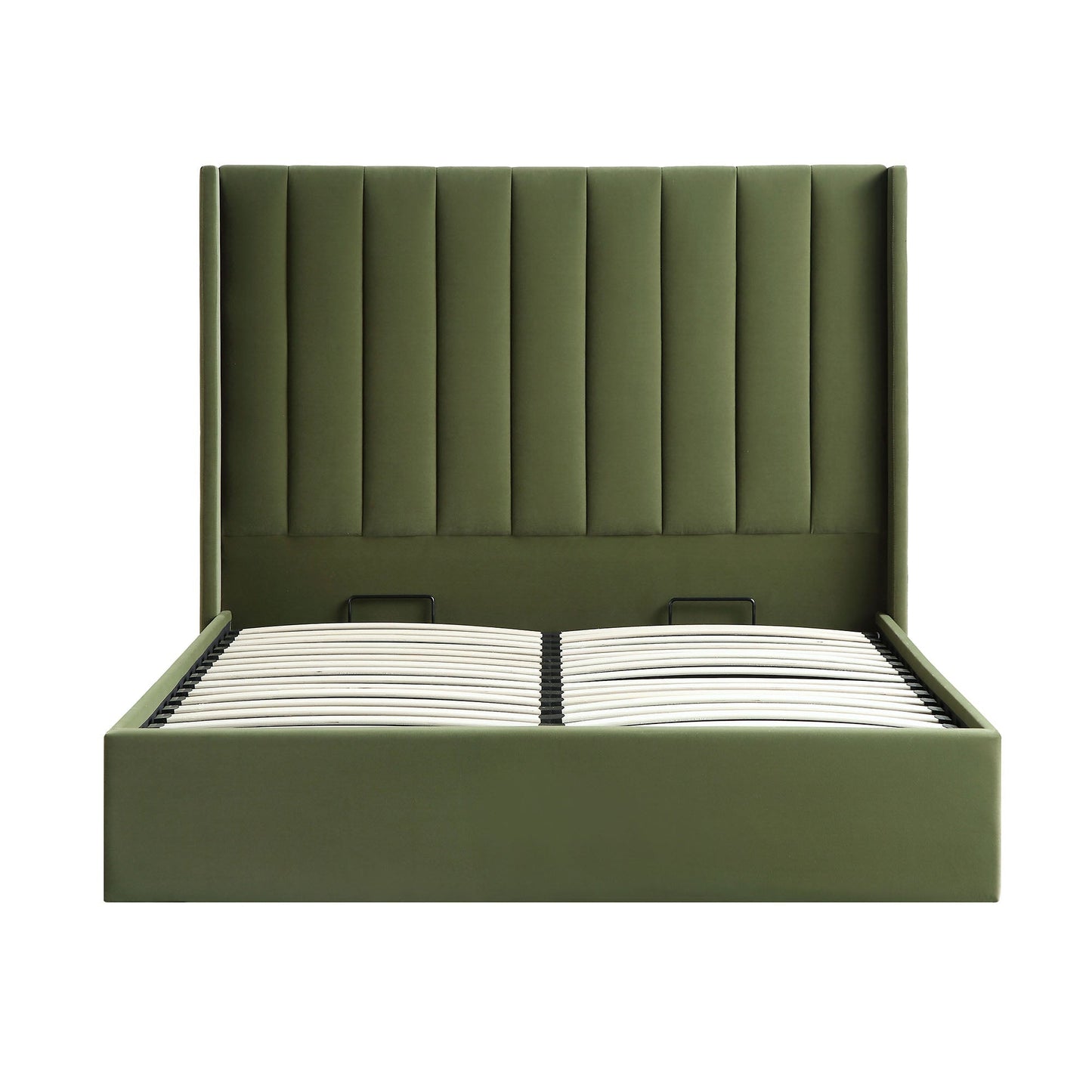 Wilton Moss Green Velvet Ottoman Bed with Storage