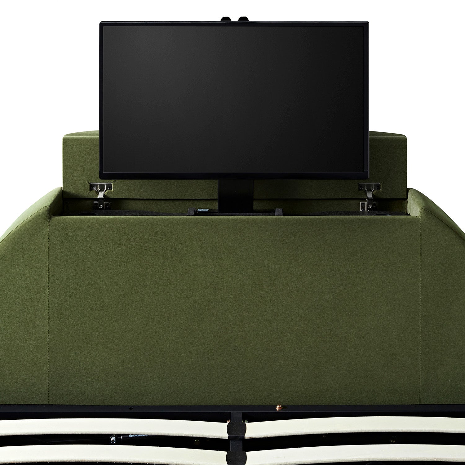 Archer Moss Green Velvet TV Bed with Ottoman Storage