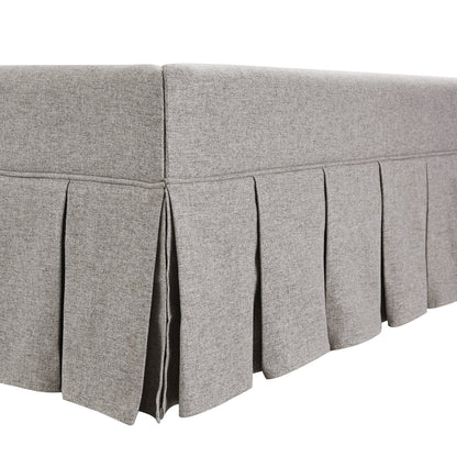 Egerton Box-Pleat Ottoman Bed with Storage, Stone Brushed Fabric