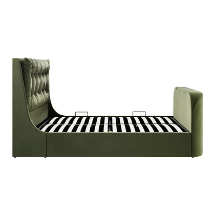 Hadley Moss Green Velvet TV Bed with Ottoman Storage