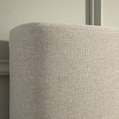 Egerton Box-Pleat Ottoman Bed with Storage, Oatmeal Brushed Fabric