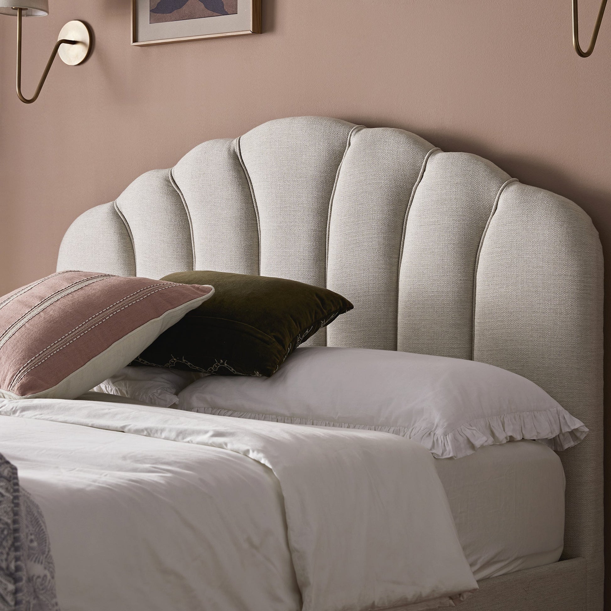 Hana Ottoman Bed with Storage, Ivory Weave Fabric