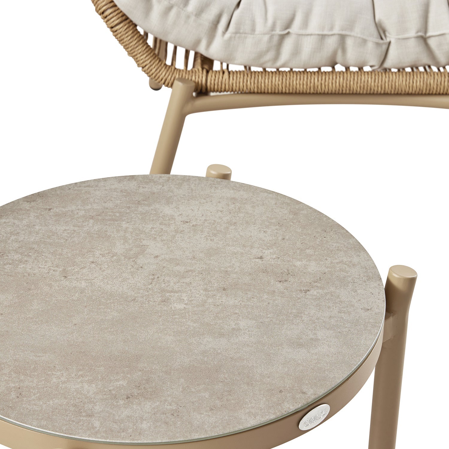 Marlowe 2-Seater Wicker and Aluminium Frame Bistro Set, Natural