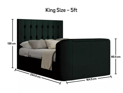 Dorchester Upholstered Hugo Bottle Green Ottoman TV Bed