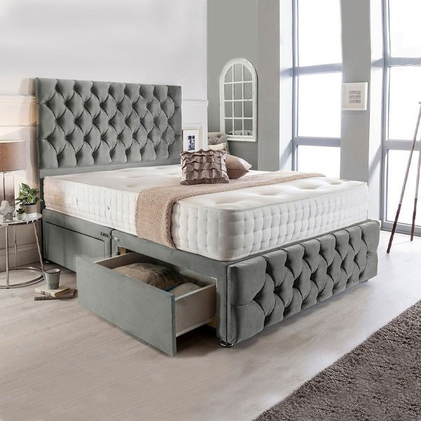 Chesterfield Matching Headboard & Footboard Divan Set