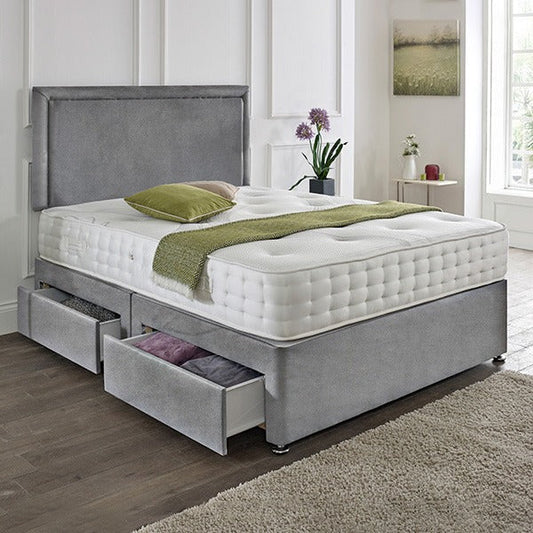 Seoul Headboard Divan Set - Choice of Mattress & Optional Storage