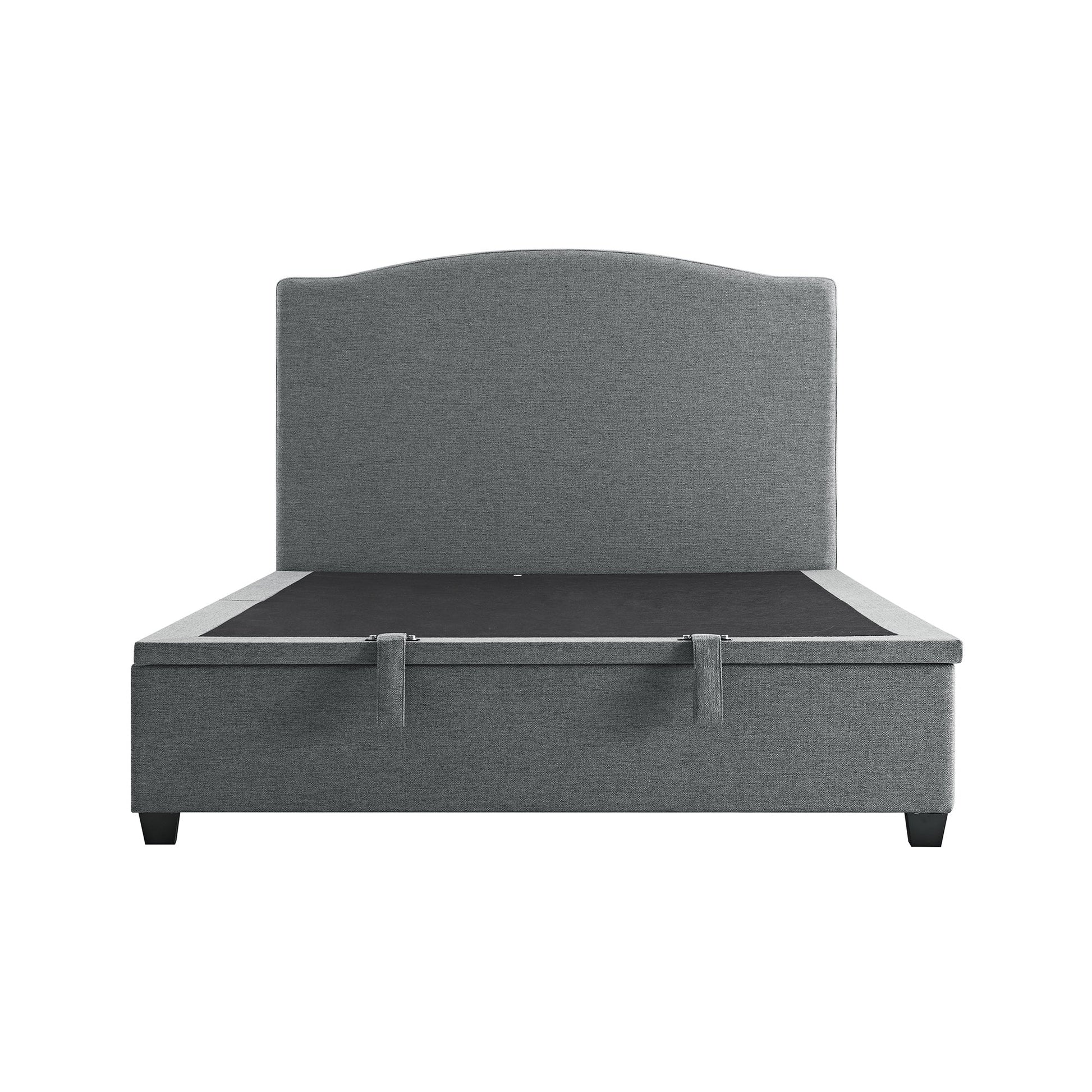 Chilworth Upholstered Ottoman Bed with Storage, Dark Grey Weave Fabric