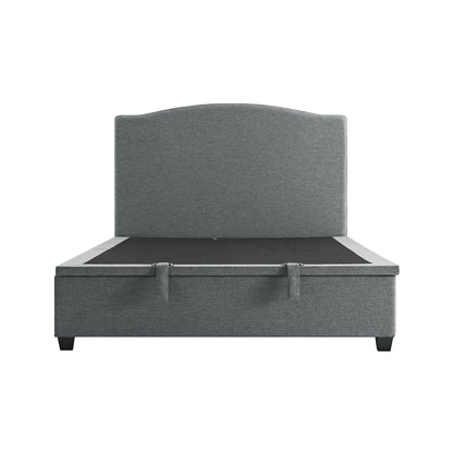 Chilworth Upholstered Ottoman Bed with Storage, Dark Grey Weave Fabric