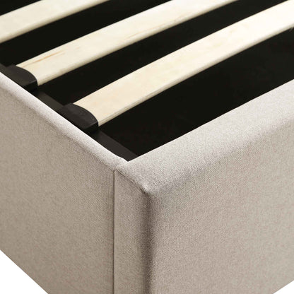 Wilton Warm Stone Fabric Ottoman Bed with Storage