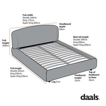 Constance Winged Headboard Ottoman Bed with Storage, Musk Blush Boucle