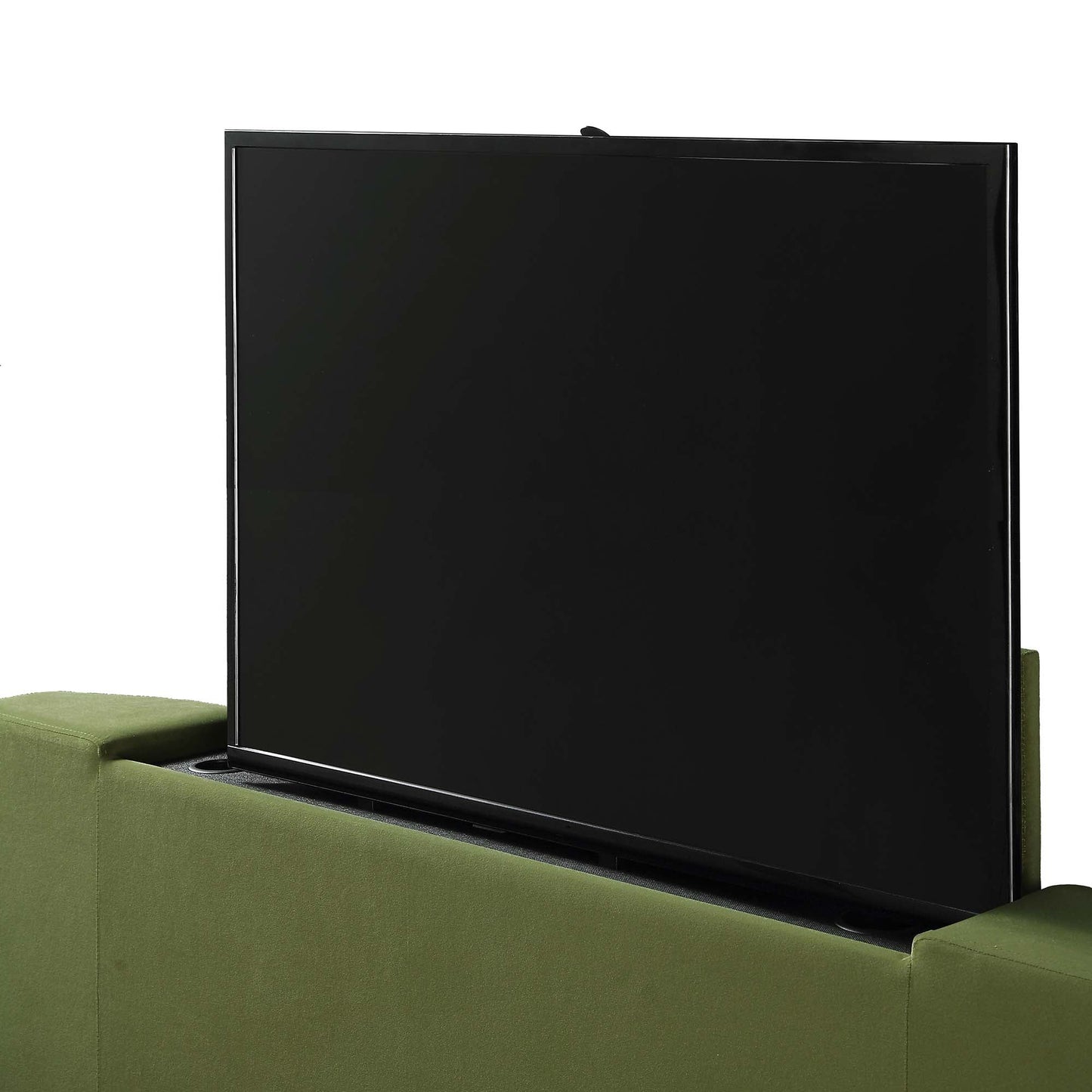 Wilton Moss Green Velvet TV Bed with Ottoman Storage