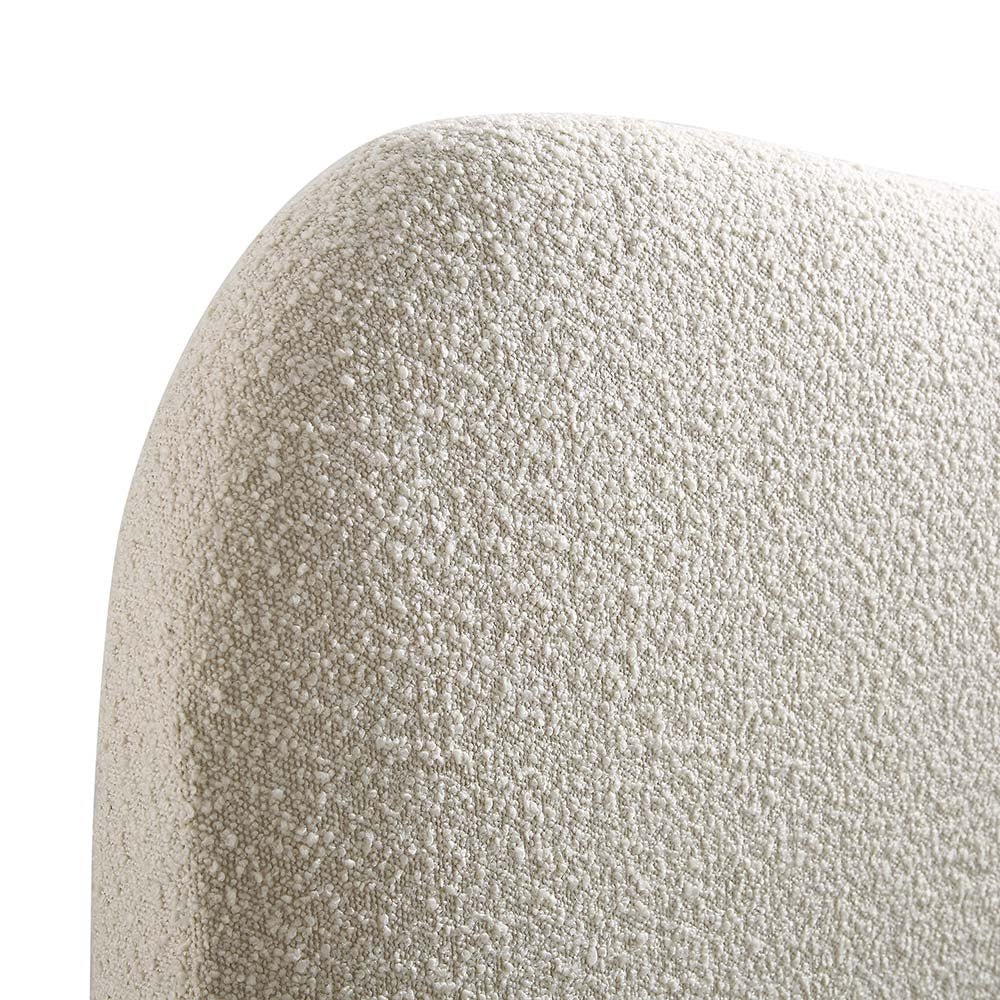 Egerie Curved Headboard Beige Boucle Ottoman Bed with Storage