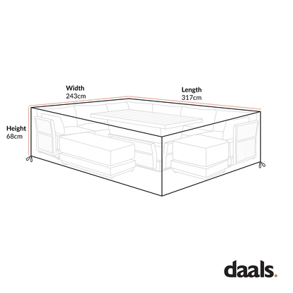 Garden Furniture Cover for Pedra Rope and Aluminium Large Corner Casual Dining Set