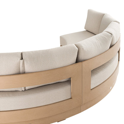 Jardin Aluminium Outdoor Modular Large 3-Piece Curved Sofa Set, Natural