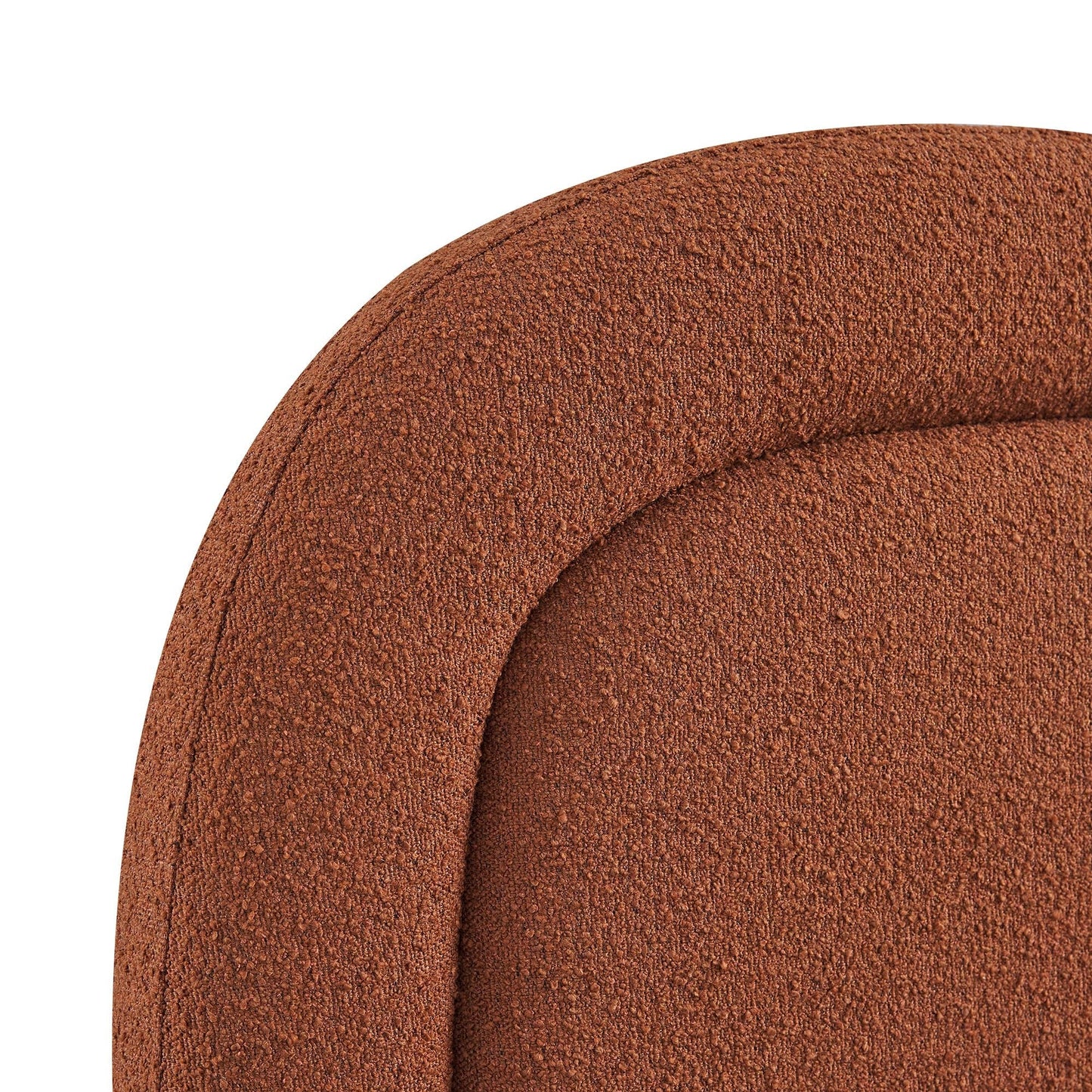 Luella Upholstered Wooden Plinth Base Bed with Storage, Rust Boucle