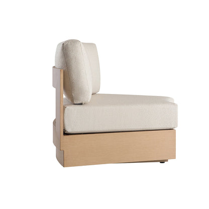 Jardin Aluminium Outdoor Modular 1-Piece Curved Sofa, Natural
