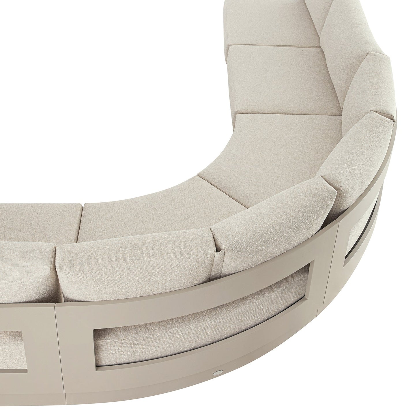 Jardin Aluminium Outdoor Modular 6-Piece Curved Corner Sofa Set, Pumice