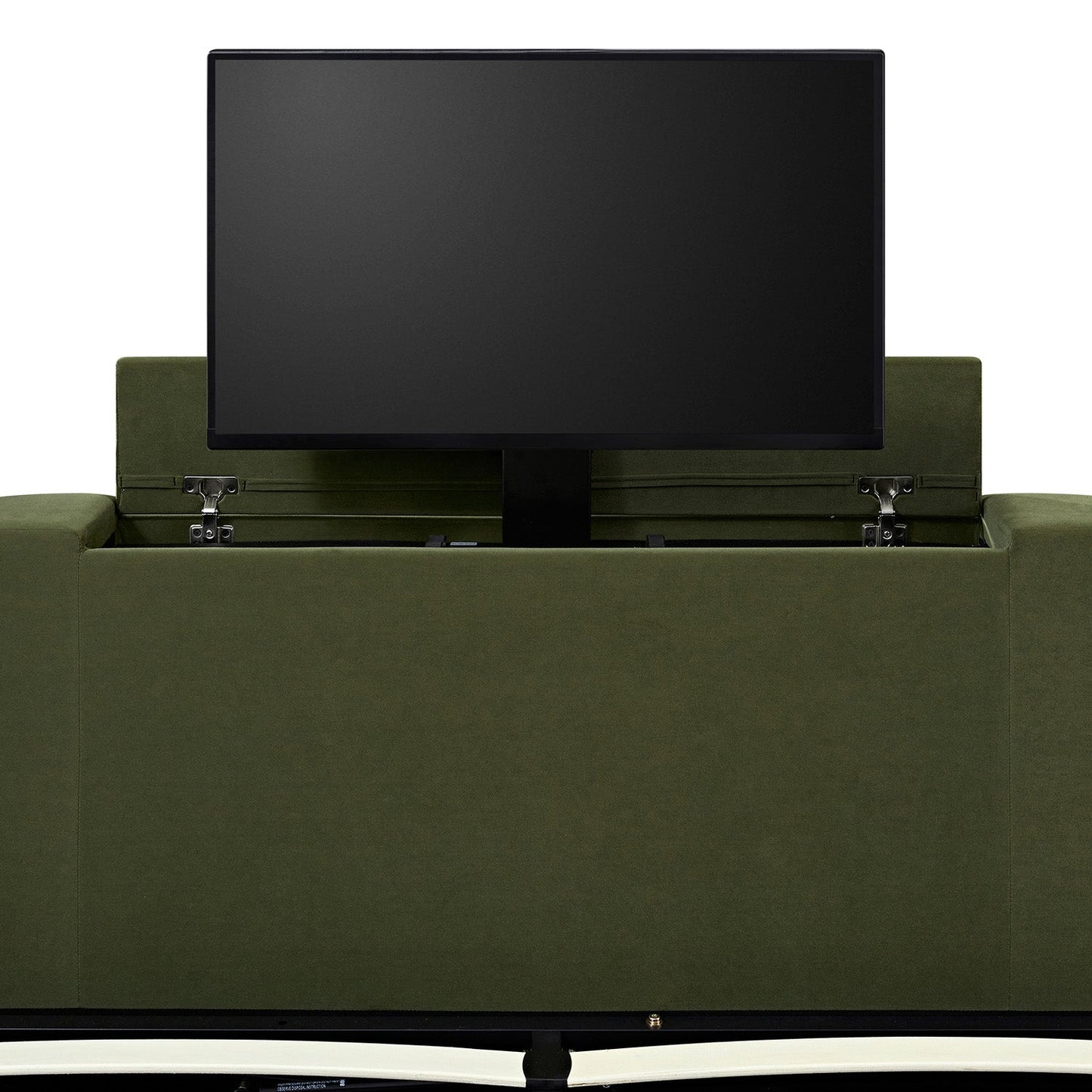Hadley Moss Green Velvet TV Bed with Ottoman Storage