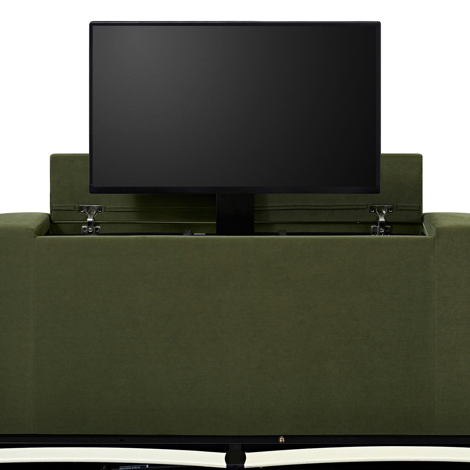 Hadley Moss Green Velvet TV Bed with Ottoman Storage
