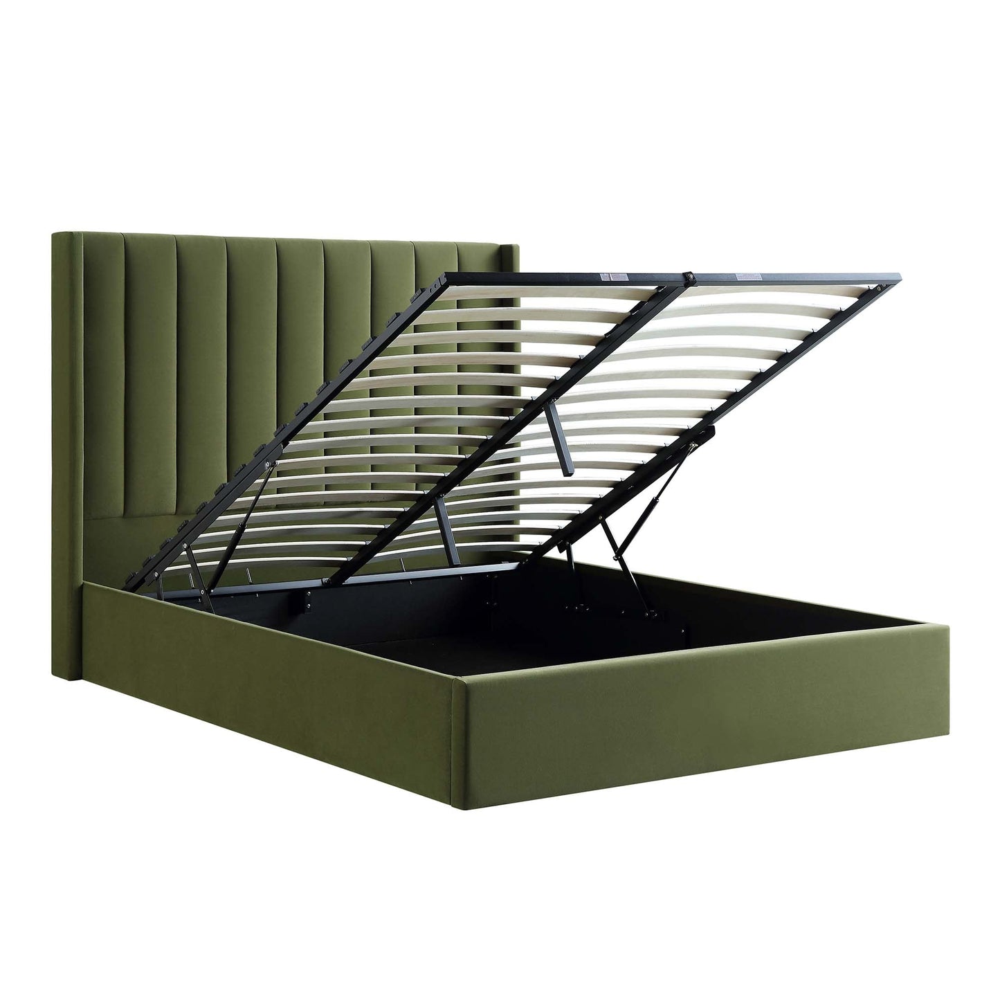 Wilton Moss Green Velvet Ottoman Bed with Storage
