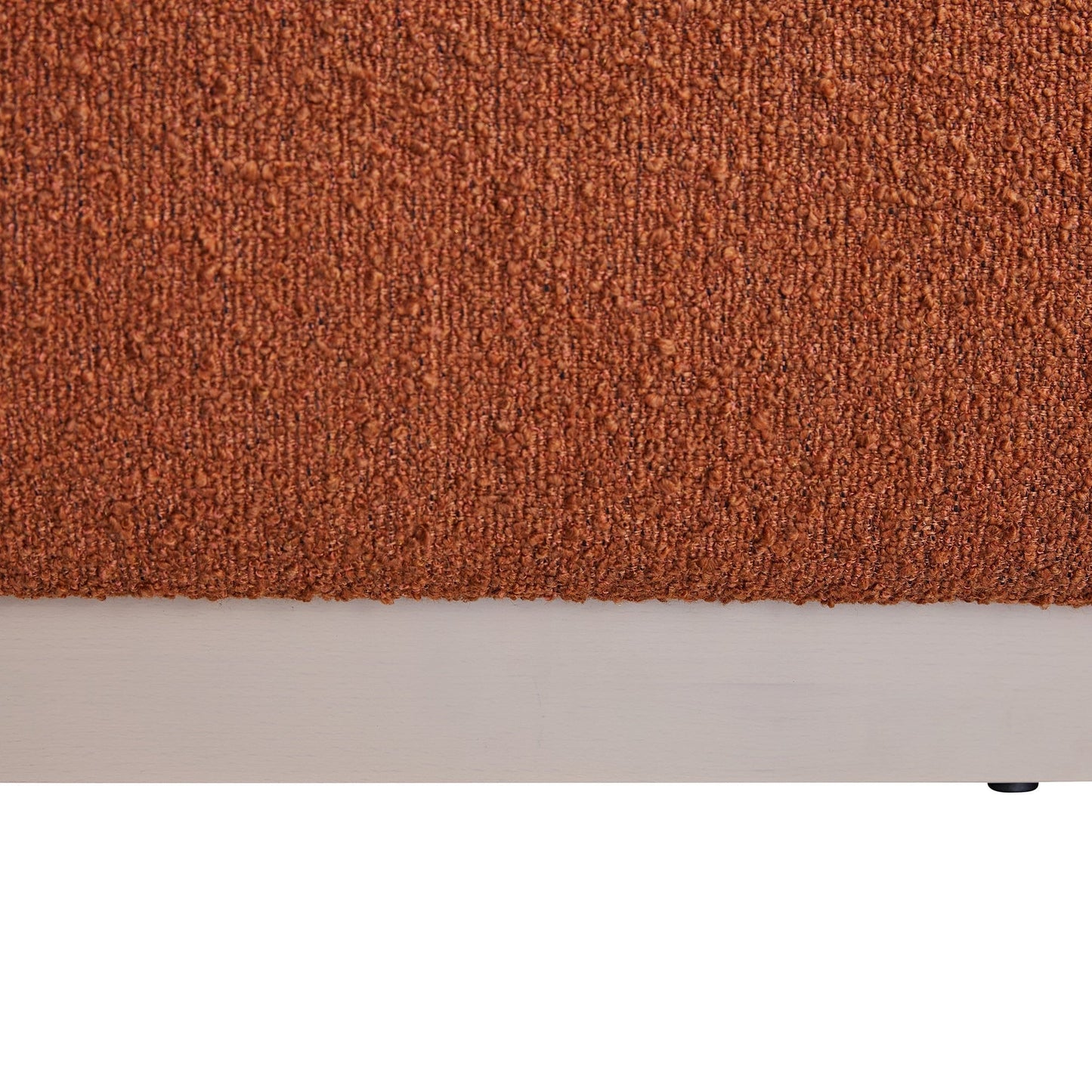 Luella Upholstered Wooden Plinth Base Bed with Storage, Rust Boucle