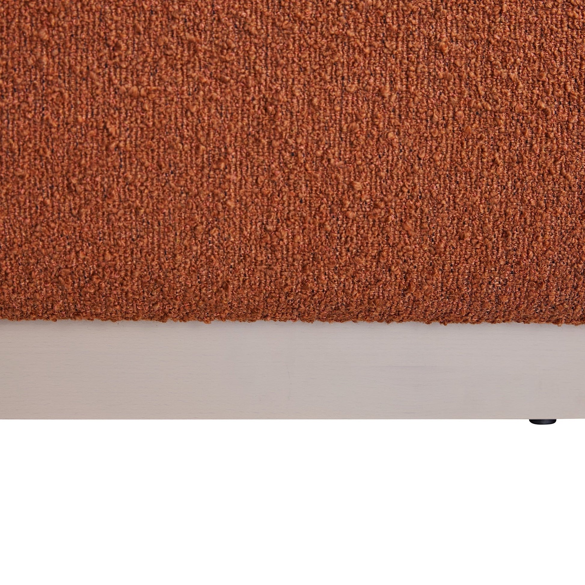 Luella Upholstered Wooden Plinth Base Bed with Storage, Rust Boucle