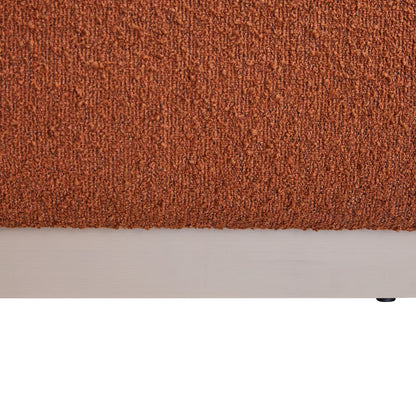 Luella Upholstered Wooden Plinth Base Bed with Storage, Rust Boucle