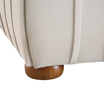 Helia Pleated Ottoman Bed with Storage, Champagne Velvet
